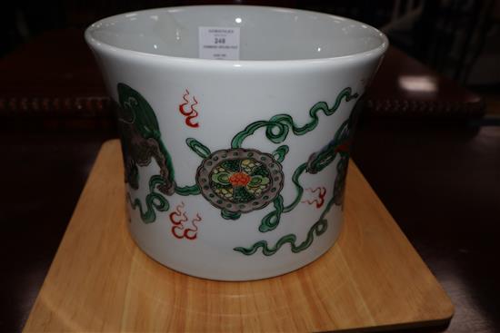 A Chinese dragon brush pot, Kangxi mark, diameter 21cm